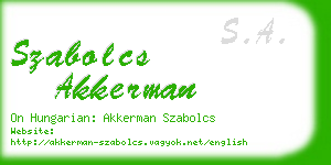 szabolcs akkerman business card